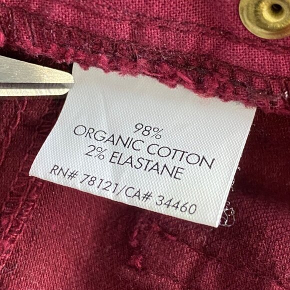 Eileen Fisher Organic Cotton Denim Straight Ankle Jeans Slim Fit Red - Picture 9 of 12